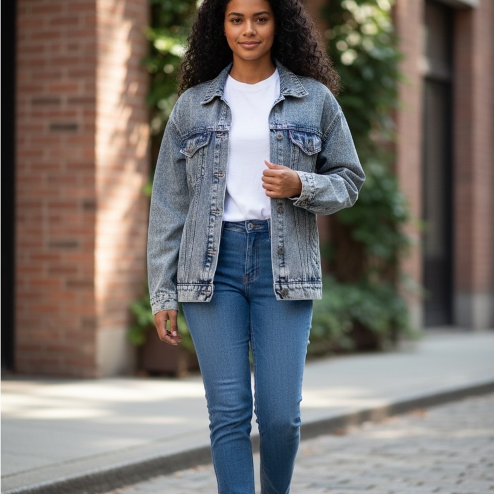 Vintage Y2K Wild Fable Blue Denim Jacket new without tags - Picture 10 of 11